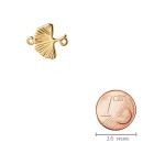 Zamak-Anhänger/Zwischenteil Ginkgo-Blatt gold 14x16,3mm 999° antik versilbert