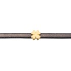 Zamak sliding bead Cloverleaf gold ID 5x2.5mm 24K gold plated