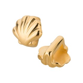 Zamak sliding bead Shell gold ID 5x2.5mm 24K gold plated