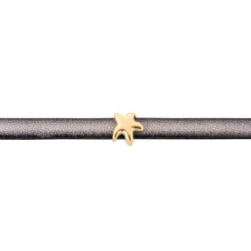 Zamak sliding bead Starfish gold ID 5x2.5mm 24K gold plated