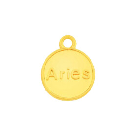 Colgante Signo del zodiaco Aries oro 12mm chapado en oro...