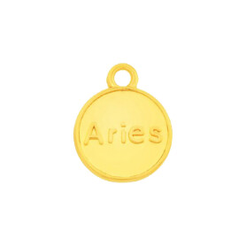 Pendente Segno zodiacale Ariete oro 12mm placcato oro 24K...