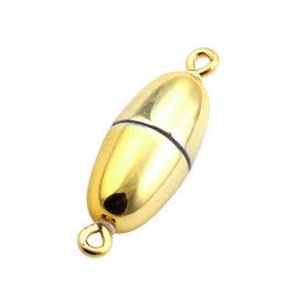 Magic-Power Chiusura magnetica ovale oro brillante 17x8mm