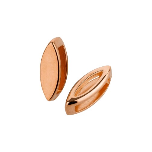 Zamak Schiebeperle Oval rose gold ID 10x2mm 24K rose vergoldet