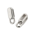 Pasador de metal zamak rectangular con ojal plata antigua ID 5x2mm 999° chapado en plata