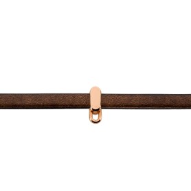 Zamak Charm holder/connector rectangular with eyelet rose gold ID 5x2mm 24K rose gold plated