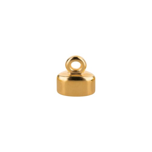 Zamak end cap 8x5x4mm gold ID 5x2mm 24K gold plated