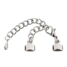 Zamak Terminal-Set with extension chain silver antique ID...
