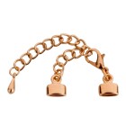Zamak eindkapje set met verlengstuk roségoud ID 5x2mm 24K roségoud verguld