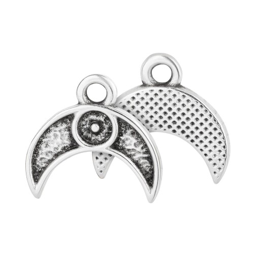 Zamak pendant Ethno Moon silver antique 12,2x11,6mm 999° silver plated