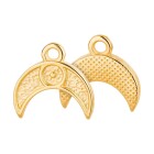 Pendente in zama Luna etnica oro 12,2x11,6mm 24K placcato oro