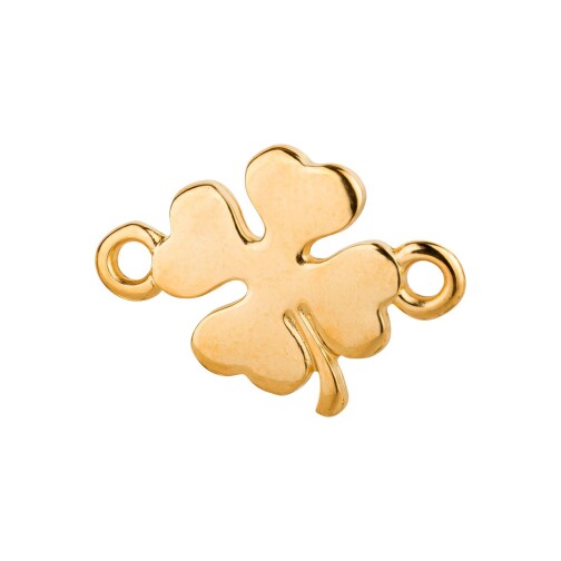 Pendente/Connettore in zama Quadrifoglio oro 16,8x11,5mm 24K chapado en oro