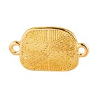 Connettore in zama Rettangolo modello in rilievo oro 19,7x11,9mm placcato oro 24K smalto Turchese