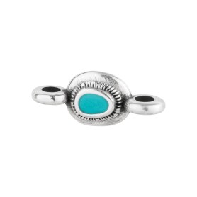 Zamak bedel/connector ovaal ethno antiek zilver...
