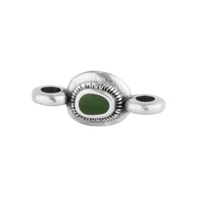 Zamak bedel/connector ovaal ethno antiek zilver...