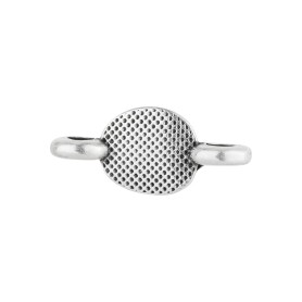 Zamak bedel/connector ovaal ethno antiek zilver 14,6x6,3mm 999° verzilverd met emaille zwart