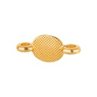 Zamak-Anhänger/Zwischenteil Oval Ethno gold 14,6x6,3mm 24K vergoldet mit Emaille Emerald
