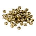 100x perline alfabeto A-Z Oro metallico/Nero 7mm acrilico per i bracciali dei nomi