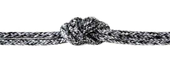 Corda di vela / cordone intrecciato Jet Black White #107 Ø6mm in lunghezza desiderata