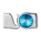 Fermoir crochet avec Rivoli 12mm Crystal Ocean DeLite (ID 10x2) argent antique