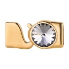 Fermeture à crochet avec Rivoli Smoky Mauve 12mm (ID 10x2mm) or