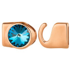Chiusura a gancio con Rivoli 12mm Crystal Army Green DeLite (ID 10x2) oro rosa 24K placcato oro rosa