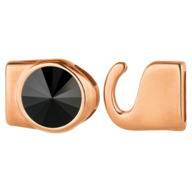 Haaksluiting met Rivoli 12mm Smoky Mauve (ID 10x2) rosegoud 24K rosé verguld