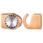 Fermeture à crochet avec Rivoli Smoky Mauve 12mm (ID 10x2mm) or rose