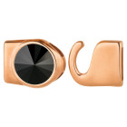 Haaksluiting met Rivoli 12mm Smoky Mauve (ID 10x2) rosegoud 24K rosé verguld