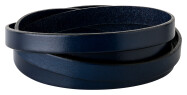 Correa de cuero plano Azul oscuro (borde negro) 10x2mm