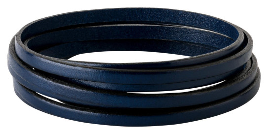 Flaches Lederband Dunkelblau (schwarzer Rand) 5x2mm