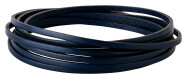 Cinturino piatto in pelle Blu scuro (bordo nero) 3x2mm