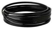Cordón plano de cuero Negro 3x2mm