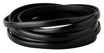 Flat leather strap Black 5x2mm