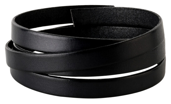 Flat leather strap Black 10x2mm