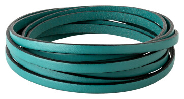 Cinturino piatto in pelle Smeraldo (bordo nero) 5x2mm