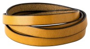 Flat leather strap Mustard (black edge) 10x2mm