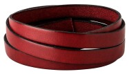 Flat leather strap Garnet (black edge) 10x2mm