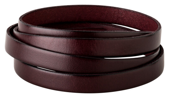 Flaches Lederband Bordeaux (schwarzer Rand) 10x2mm