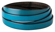 Flaches Lederband Wasserblau (schwarzer Rand) 10x2mm