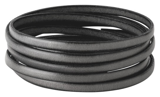 Flaches Lederband Grau (schwarzer Rand) 5x2mm