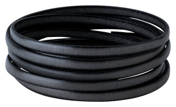 Flat leather strap Anthracite (black edge) 5x2mm