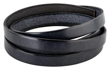 Flaches Lederband Anthrazit (schwarzer Rand) 10x2mm