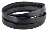 Flat leather strap Anthracite (black edge) 10x2mm
