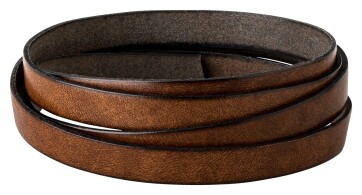 Flat leather strap Brown vintage (black edge) 10x2mm