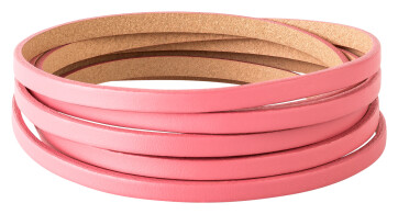 Flat leather strap Pink Candy 5x2mm