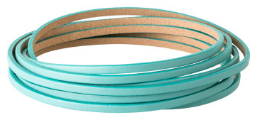 Cinturino piatto in pelle Azzurro Candy 3x2mm