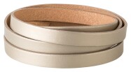 Platte leren riem Champagne parelmoer 10x2mm