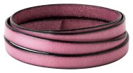 Cinturino in pelle piatta Lilla (bordo nero) 10x2mm