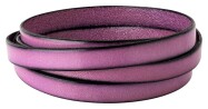 Correa de cuero plano Púrpura claro (borde negro) 10x2mm